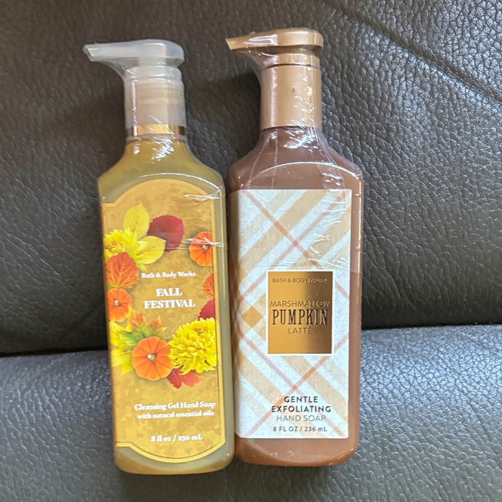 Bath and body fall soap in marshmallow pumpkin latte and fall festival